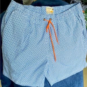 J Crew maze print swim trunks